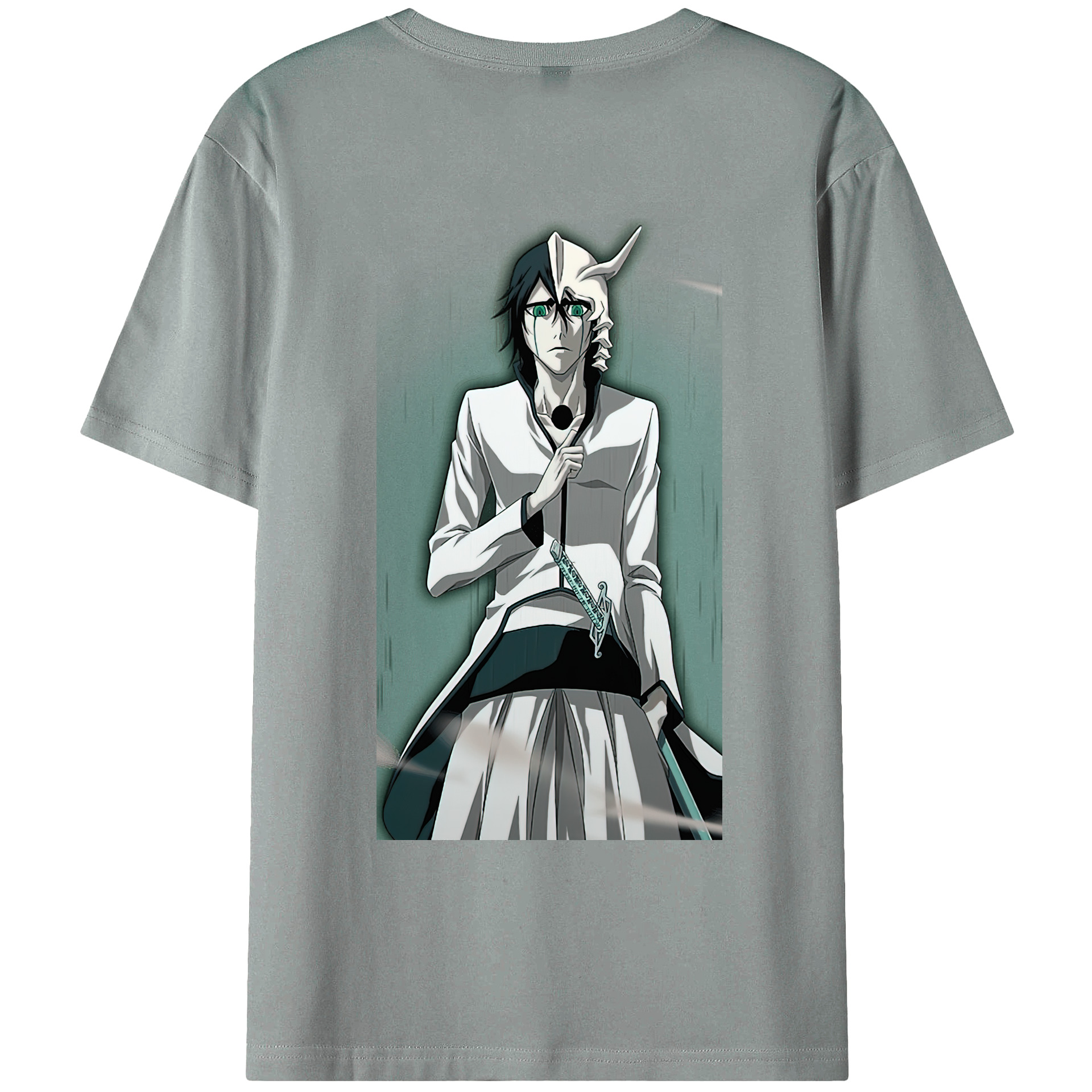 （画像用） ブリーチ ウルキオラ·シファー BLEACH Ulquiorra cifer 綿100％ メンズ半袖Tシャツ（バックプリント） 通気性